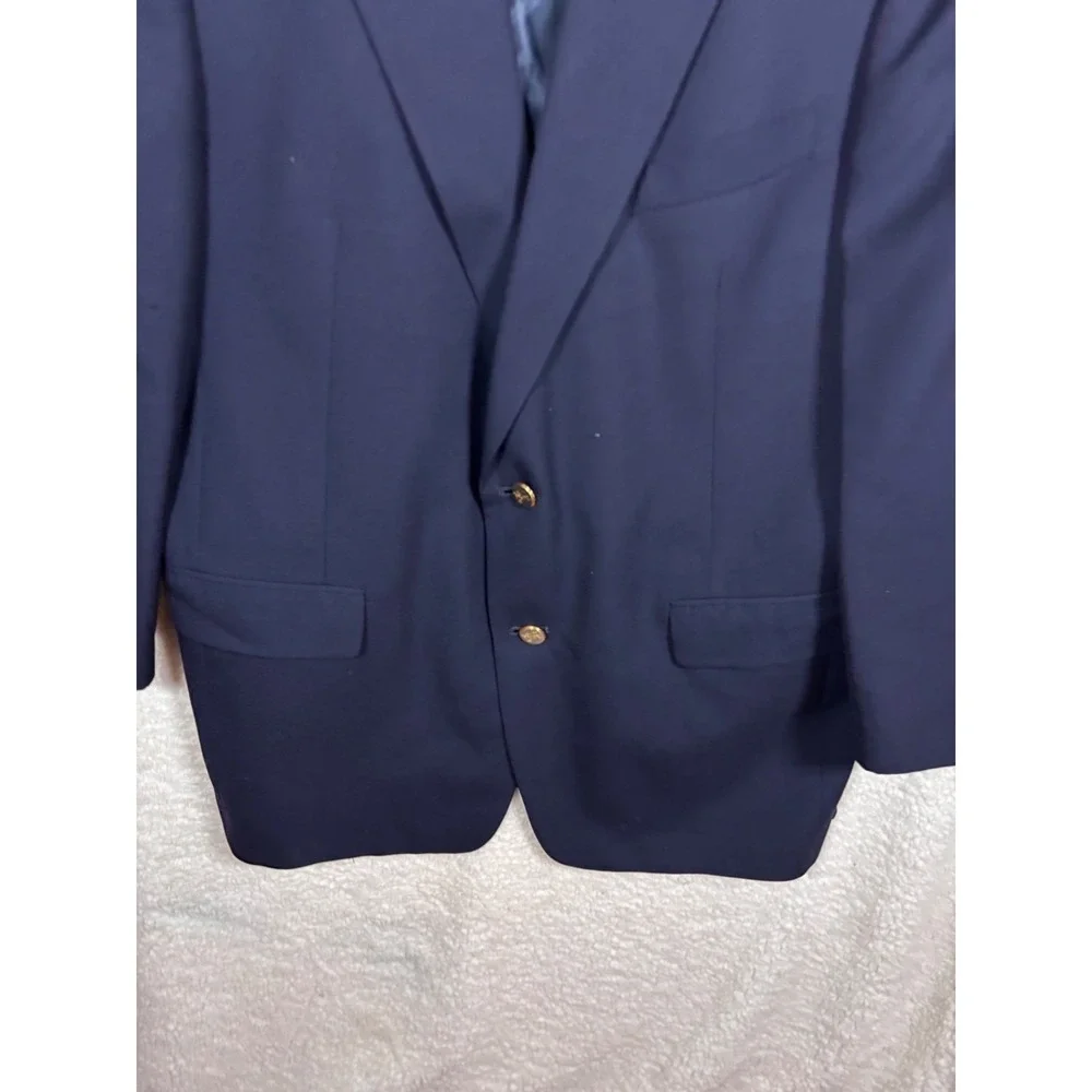 Burberry  Blazer Mens 45 Navy Blue Good Gold Buttons 2-Button‎ Sport Coat